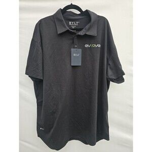 BYLT Drop Cut Polo Shirt Men's  Black Short Sleeve Premium Basics 3X